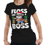 Santa Floss Like A Boss Tshirt Fitted Ladies