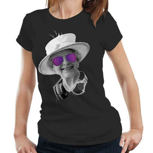 DJ Queen Elizabeth II Tshirt Fitted Laides