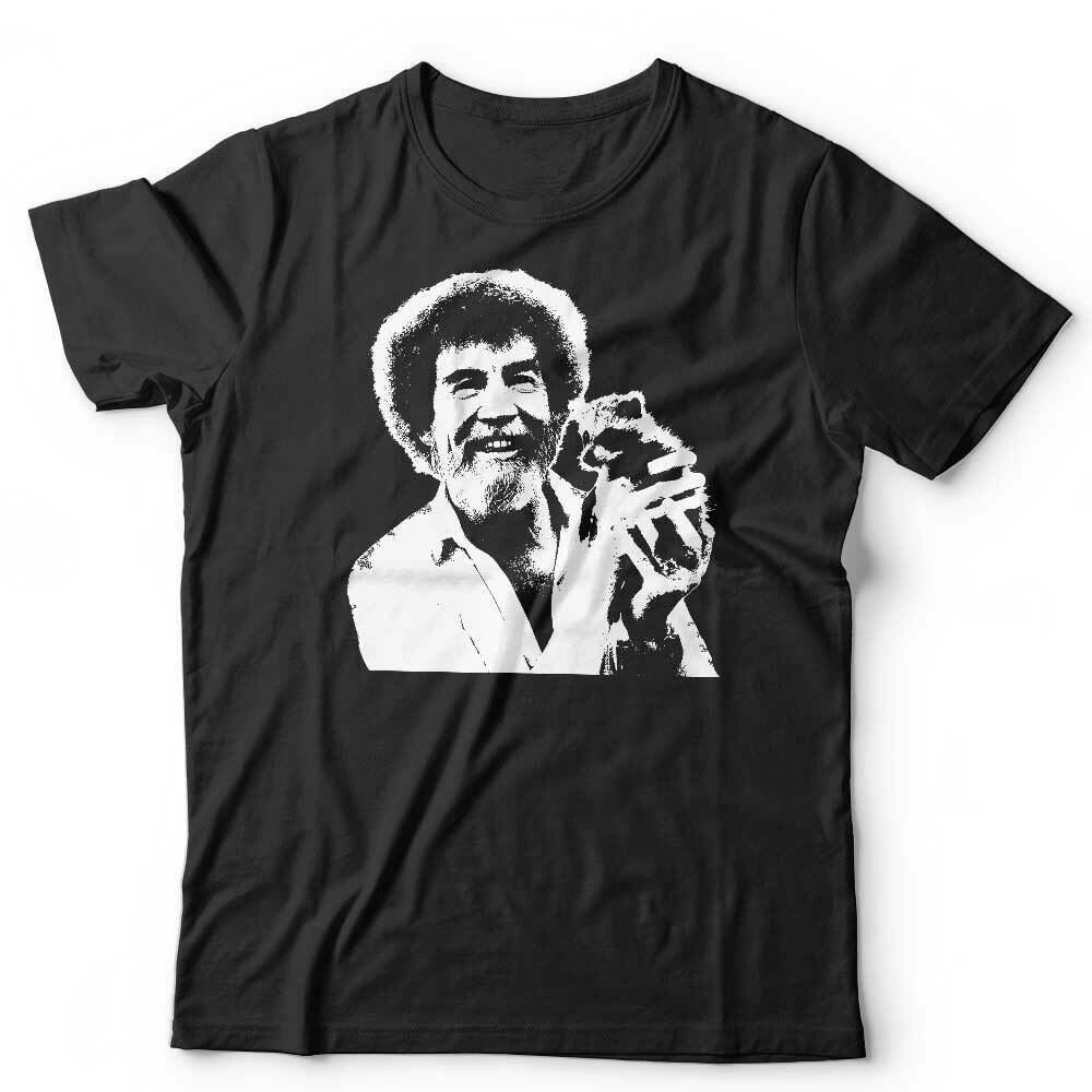 Bob Ross And Critter Portrait Tshirt Unisex