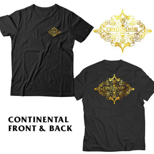 Continental Front & Back Print Black Unisex Tshirt