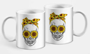 Sunflower Skull Mug