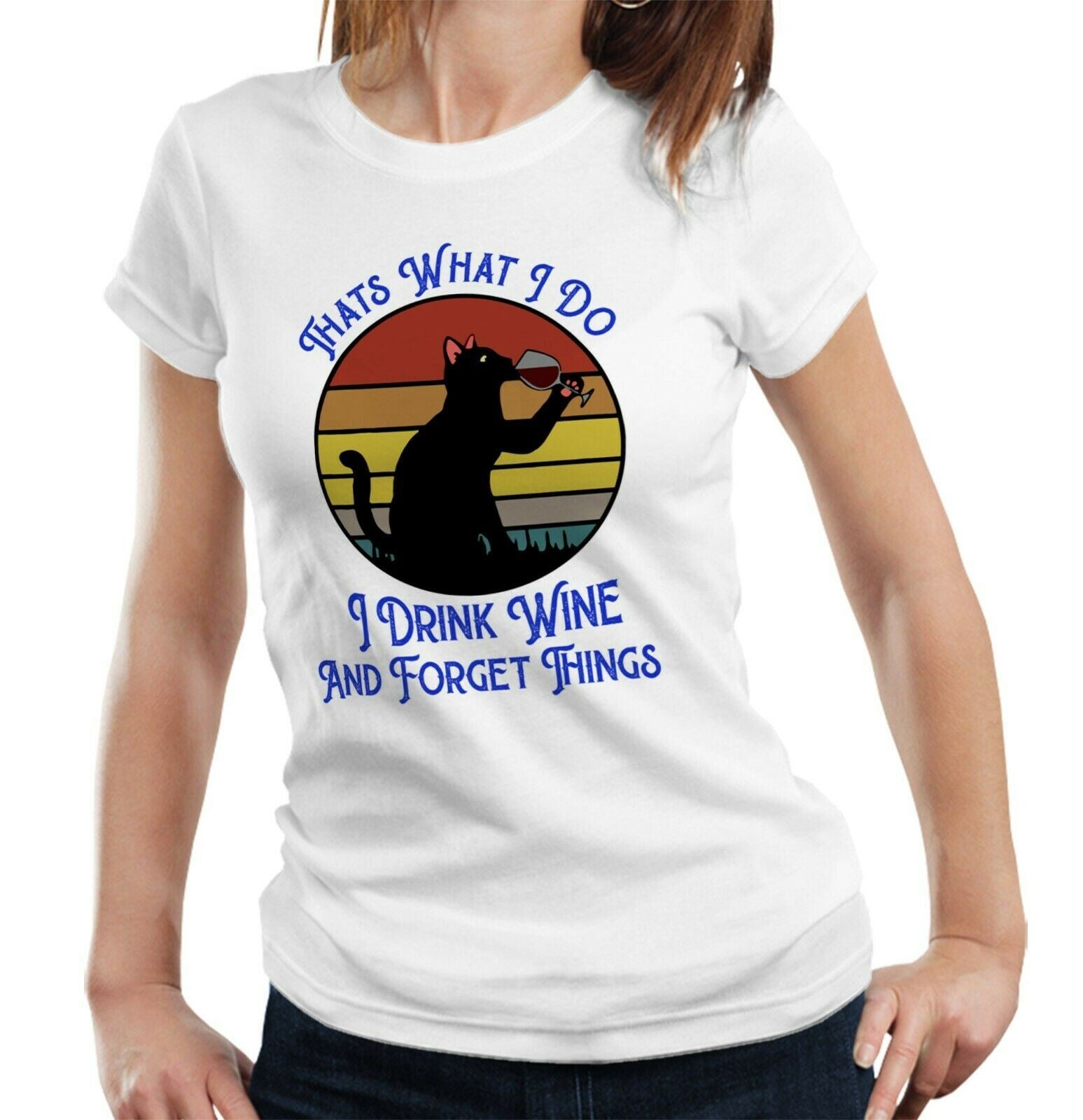 I Drink Wine And Forget Things Tshirt Fitted Ladies