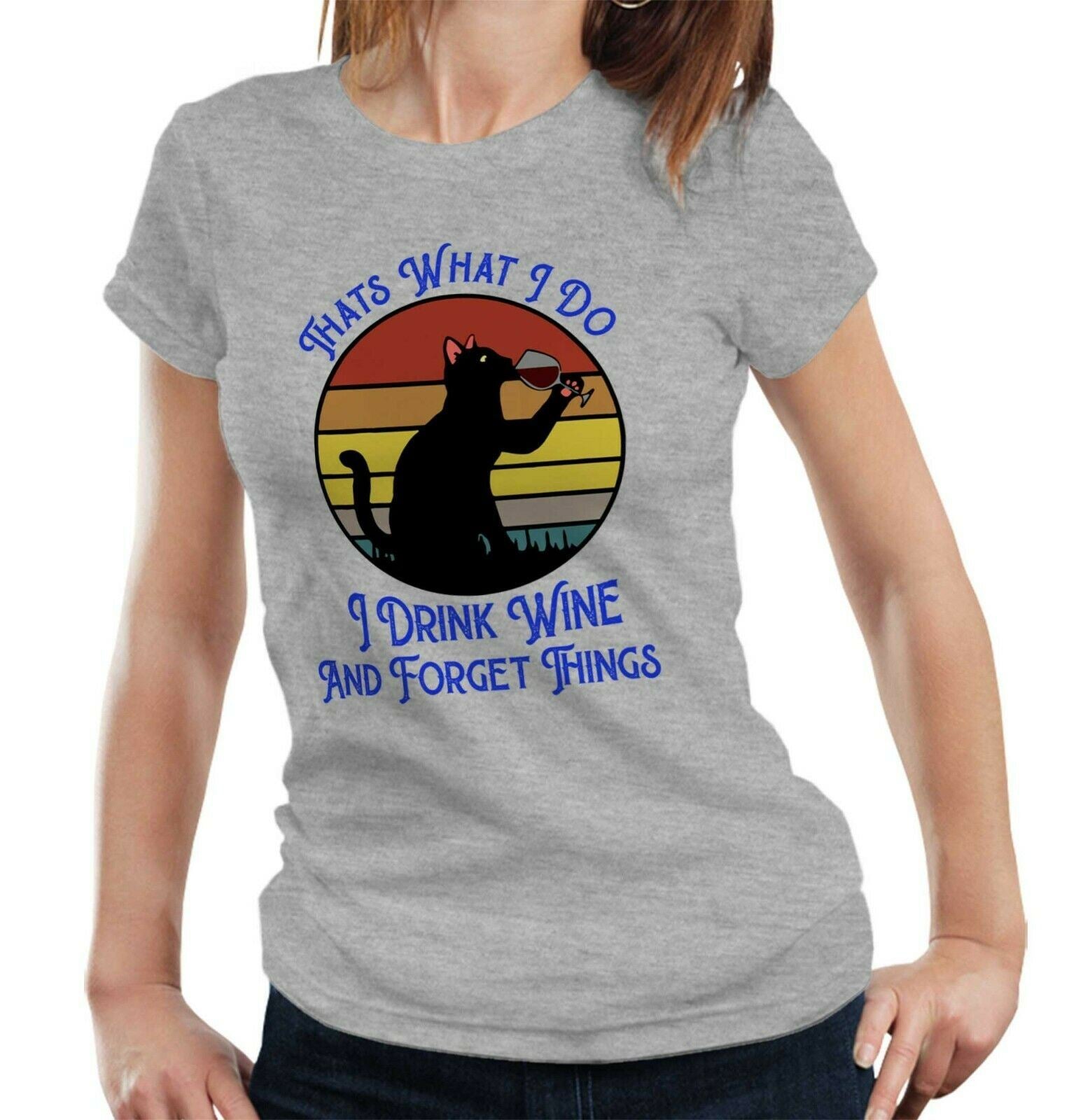 I Drink Wine And Forget Things Tshirt Fitted Ladies