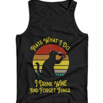 I Drink Wine And Forget Things Ladies Fitted Vest Tank Top