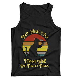 I Drink Wine And Forget Things Ladies Fitted Vest Tank Top