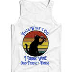 I Drink Wine And Forget Things Ladies Fitted Vest Tank Top