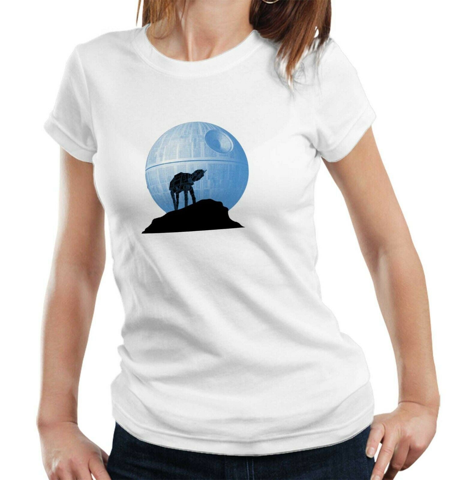 Death Star AT-AT Tshirt Fitted Ladies