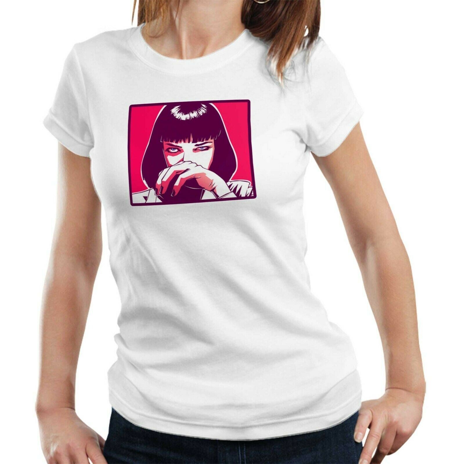 Pulp Fiction Pop Art Tshirt Fitted Ladies