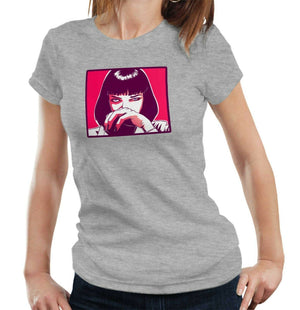 Pulp Fiction Pop Art Tshirt Fitted Ladies