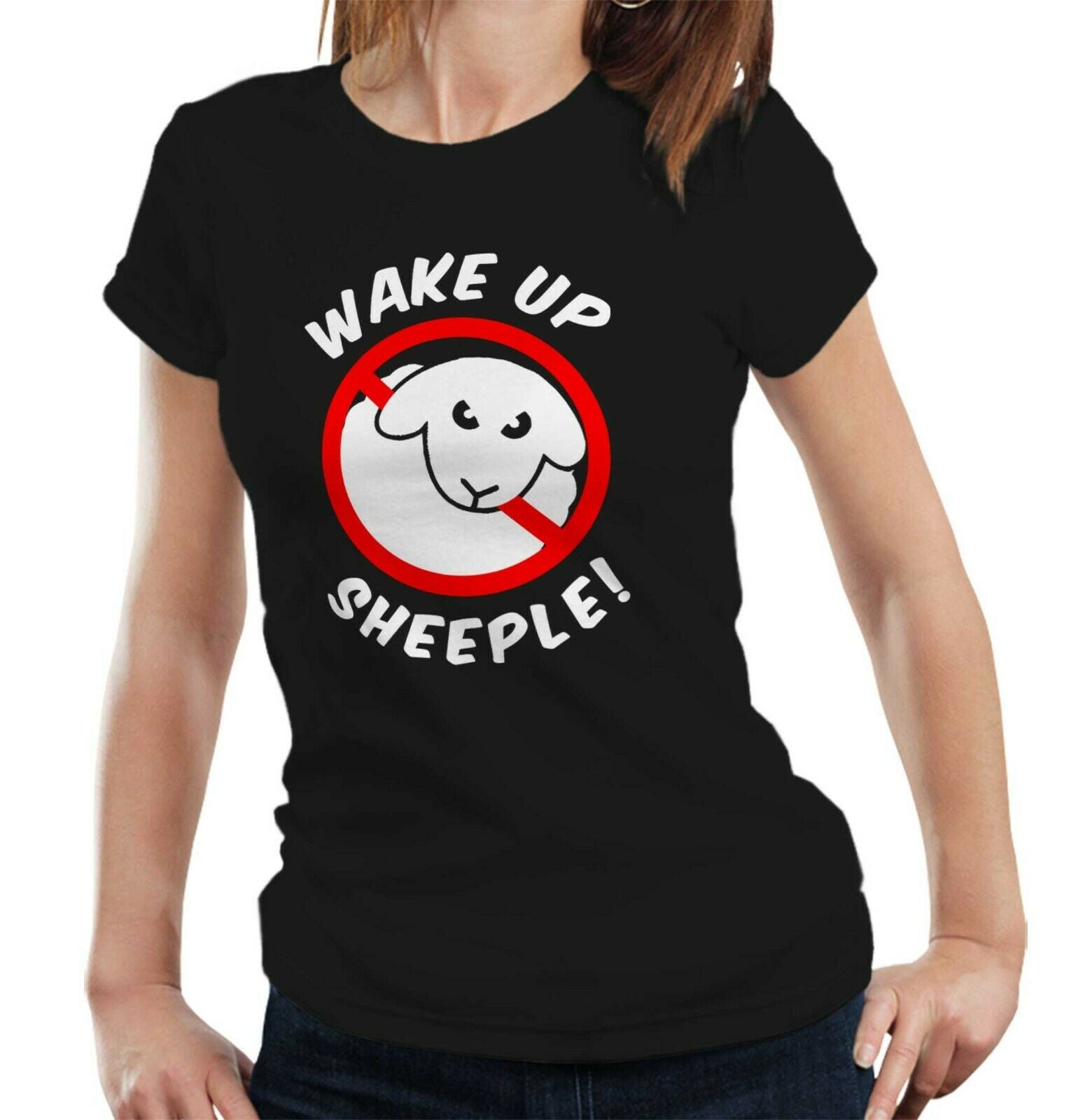 Wake Up Sheeple Tshirt Fitted Ladies