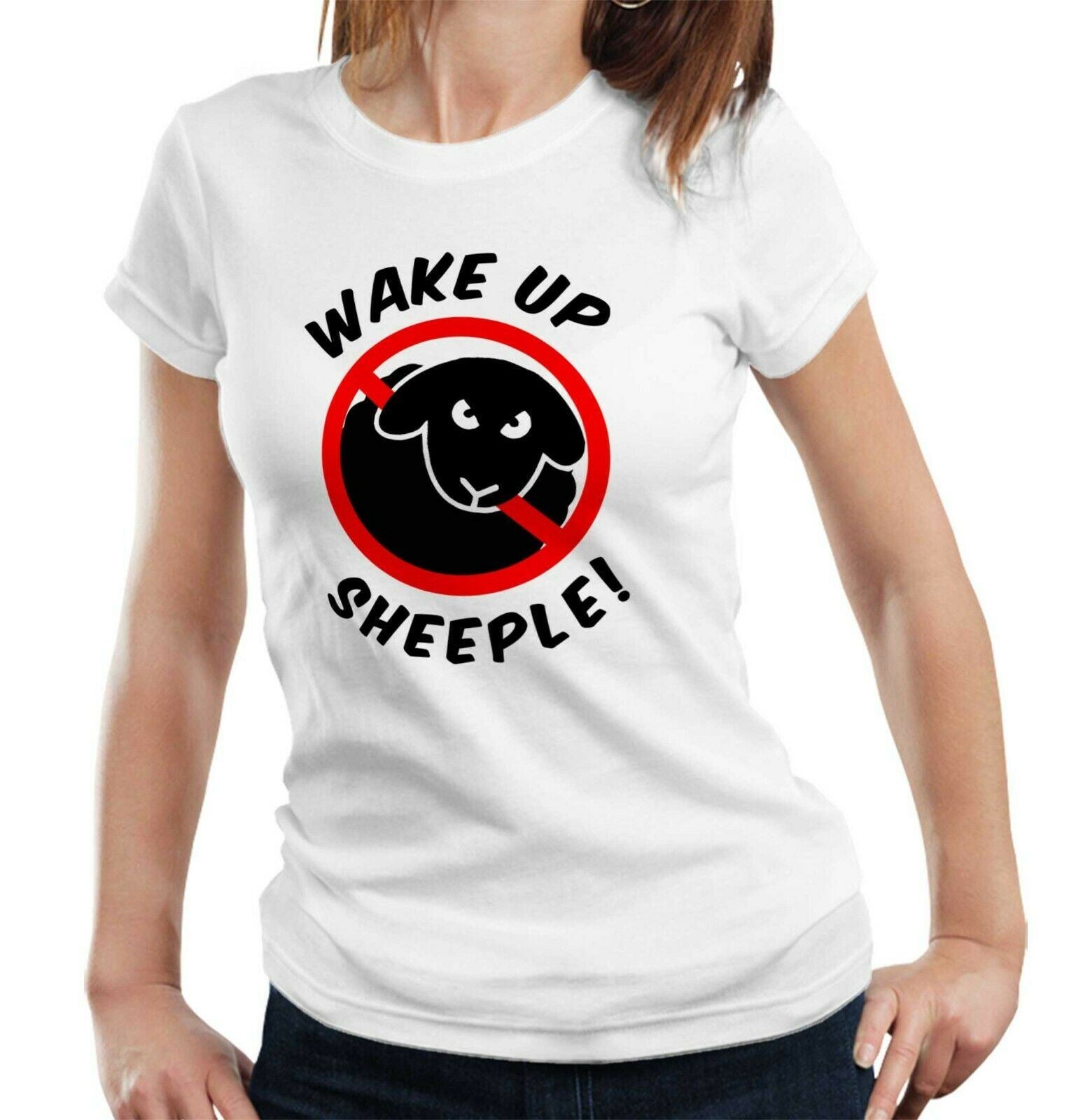 Wake Up Sheeple Tshirt Fitted Ladies