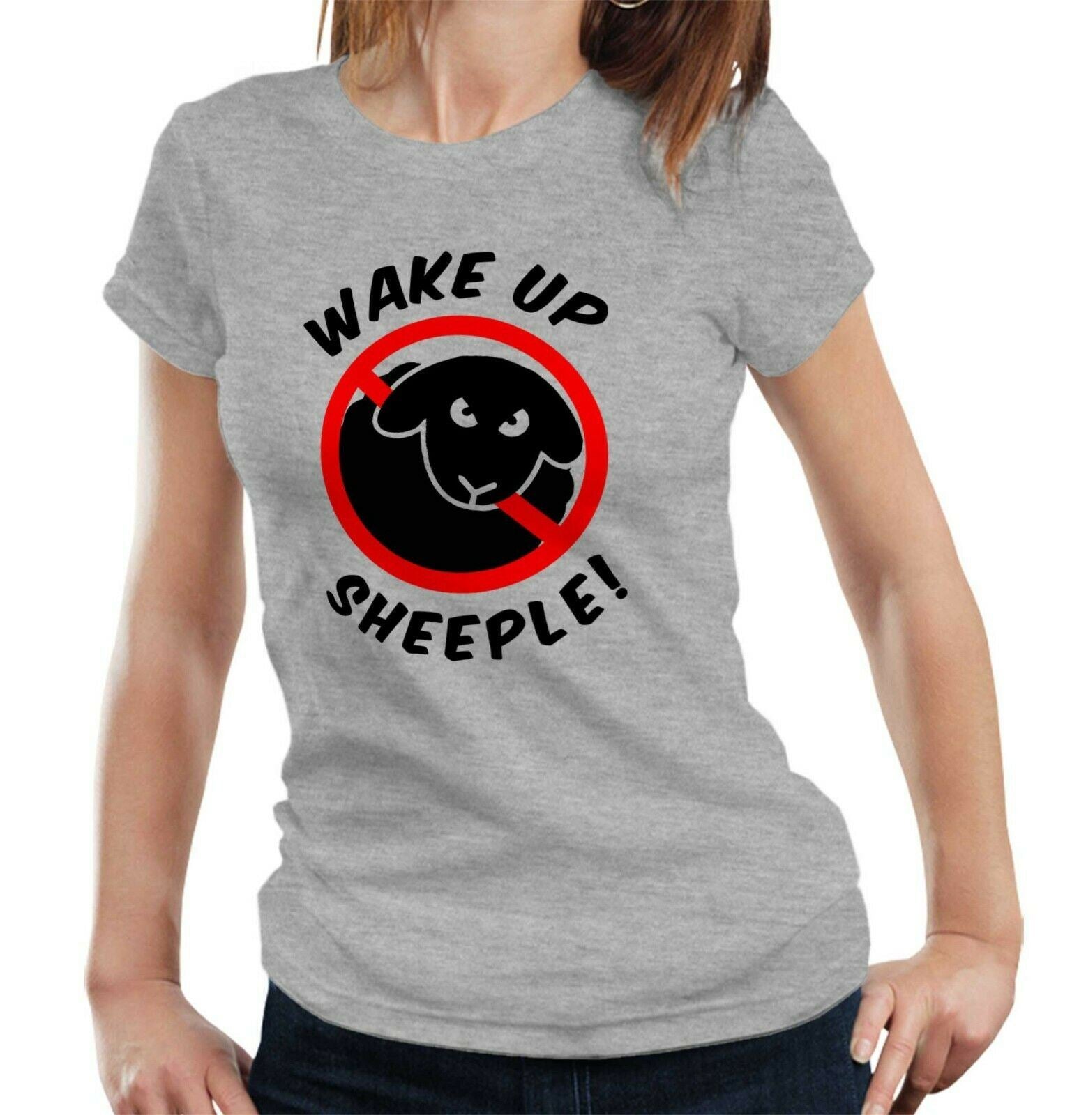 Wake Up Sheeple Tshirt Fitted Ladies