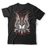 Winged Skulls Cross Tshirt Unisex