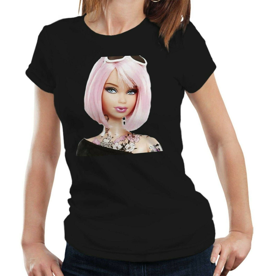 Barbie Punk/Sunglasses Tshirt Fitted Ladies