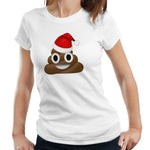 Christmas Emoji Poo Tshirt Fitted Ladies