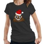 Christmas Emoji Poo Tshirt Fitted Ladies