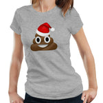 Christmas Emoji Poo Tshirt Fitted Ladies