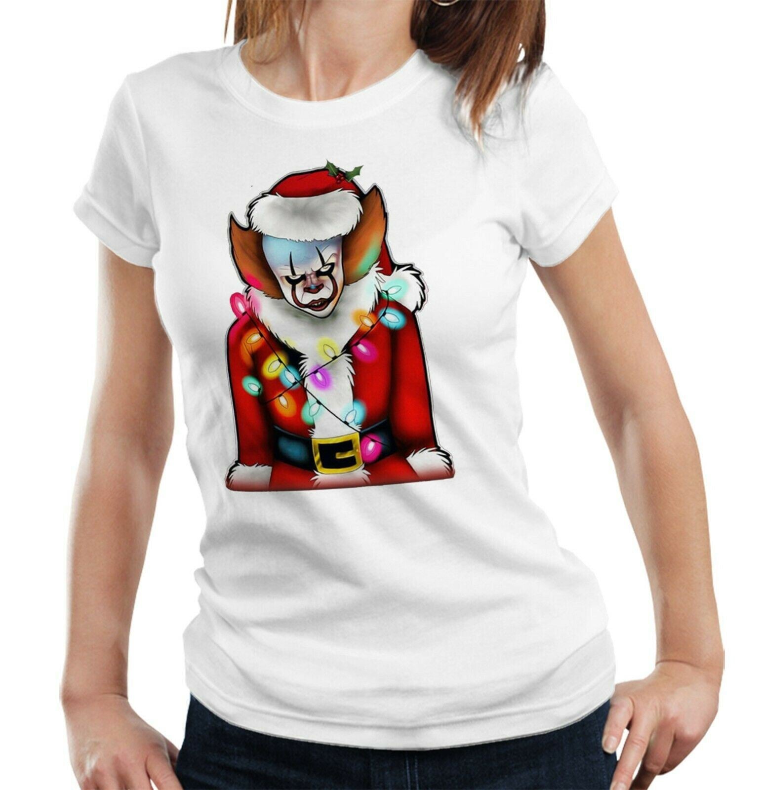 Christmas Pennywise Tshirt Fitted Ladies