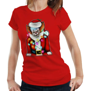 Christmas Pennywise Tshirt Fitted Ladies