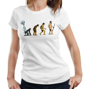 Alien Evolution Of Man Tshirt Fitted Ladies