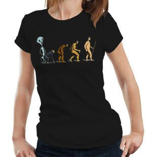 Alien Evolution Of Man Tshirt Fitted Ladies