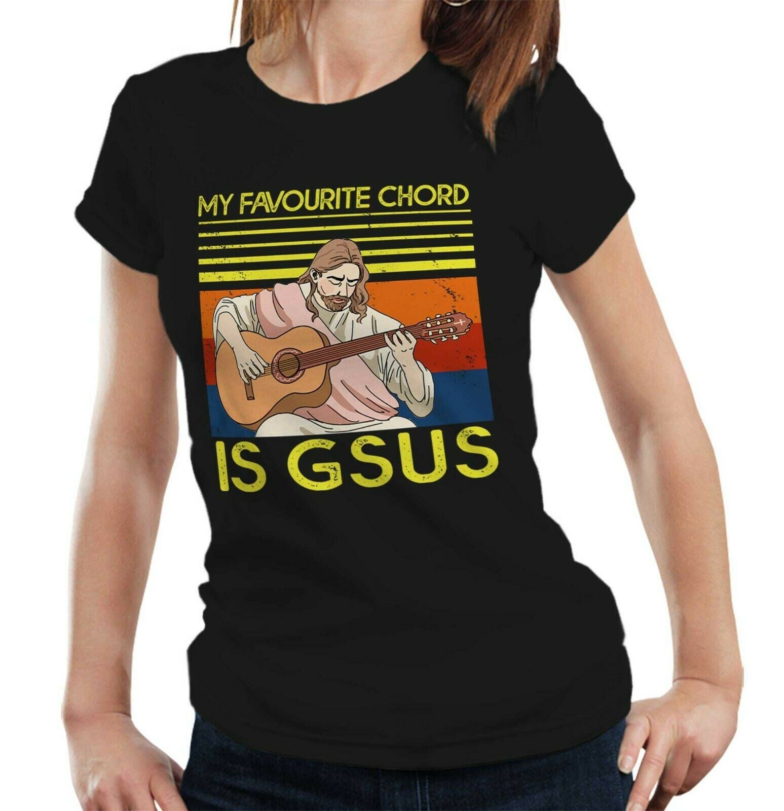 My Favourite Chord Is Gsus Tshirt Fitted Ladies