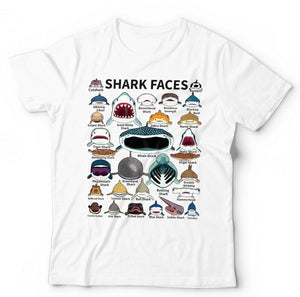 Shark Faces Tshirt Unisex & Kids