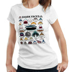 Shark Faces Tshirt Fitted Ladies