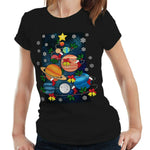 Galaxy Christmas Tree Tshirt Fitted Ladies