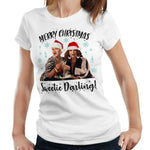 Merry Christmas Sweetie Darling Tshirt Fitted Ladies