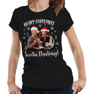 Merry Christmas Sweetie Darling Tshirt Fitted Ladies