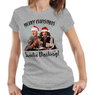 Merry Christmas Sweetie Darling Tshirt Fitted Ladies