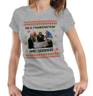 Bottom Christmas Tshirt Ladies Fitted