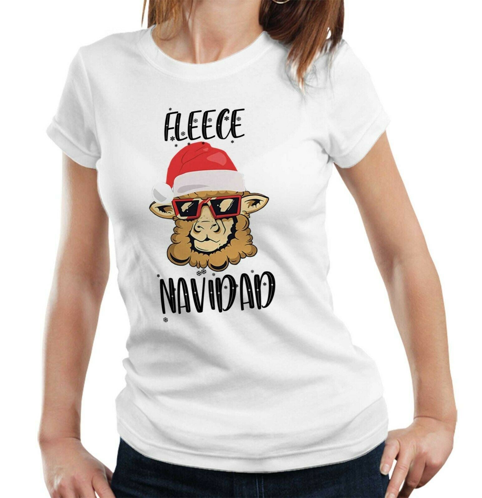 Fleece Navidad Tshirt Fitted Laides