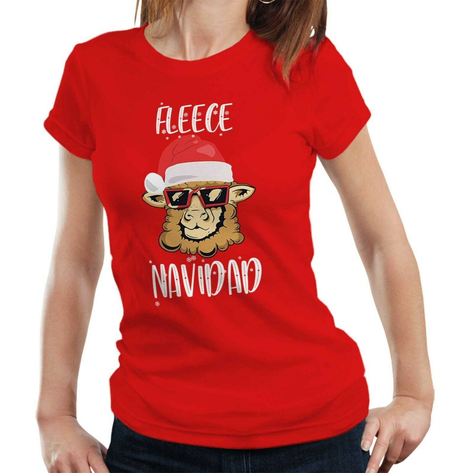 Fleece Navidad Tshirt Fitted Laides