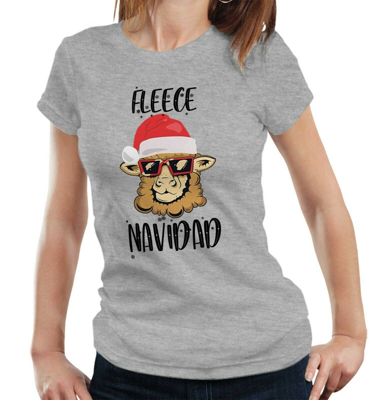 Fleece Navidad Tshirt Fitted Laides