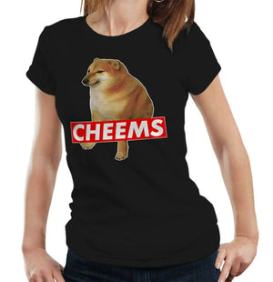 Cheems Tshirt Fitted Laides