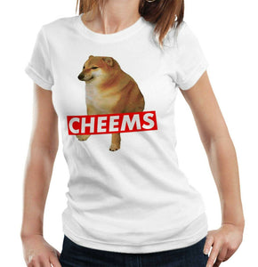 Cheems Tshirt Fitted Laides