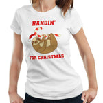 Hangin' For Christmas Tshirt Fitted Ladies