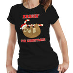 Hangin' For Christmas Tshirt Fitted Ladies