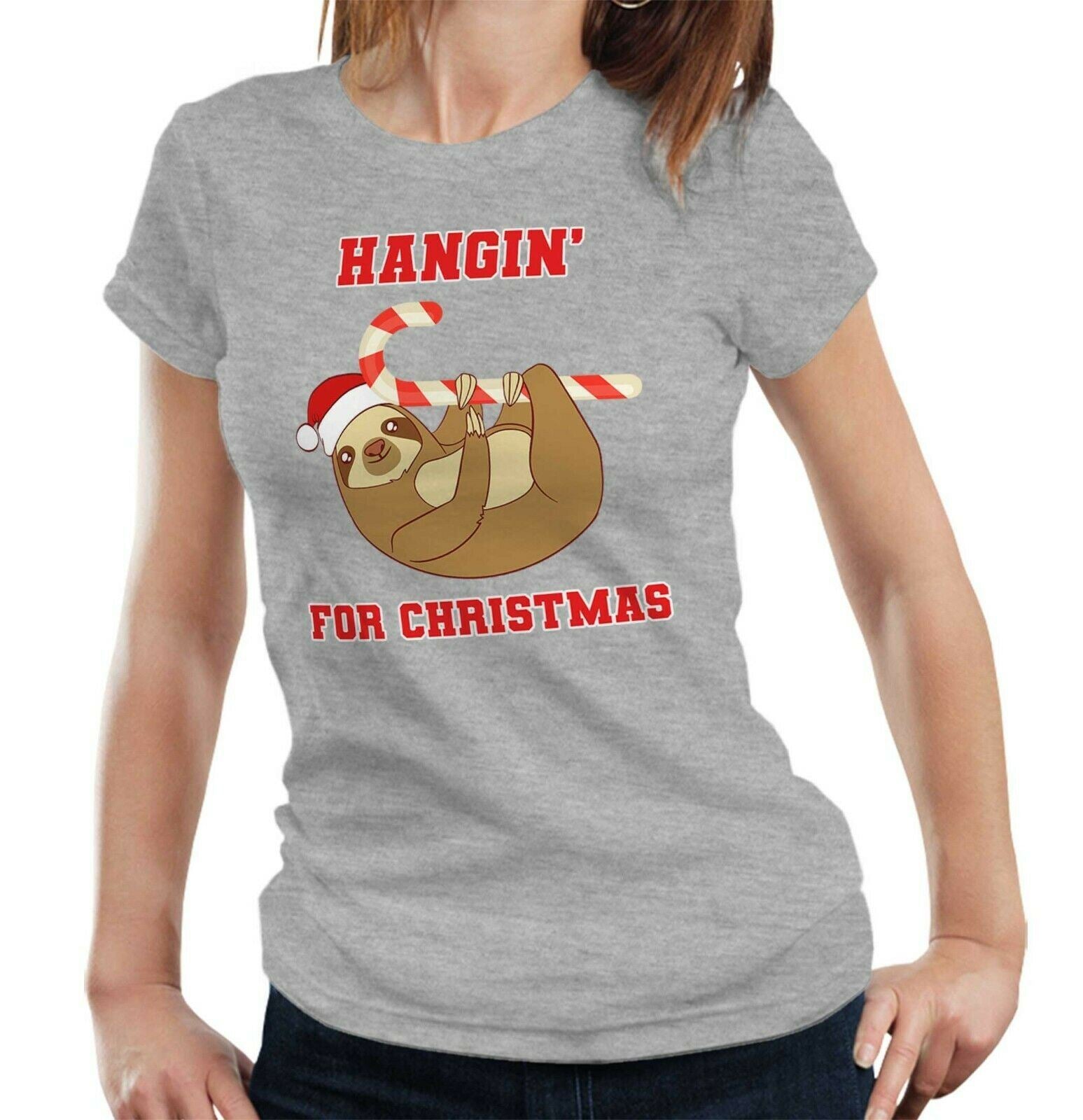 Hangin' For Christmas Tshirt Fitted Ladies