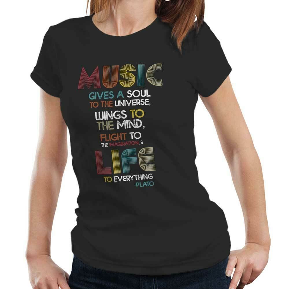 Music Gives A Soul Tshirt Fitted Ladies