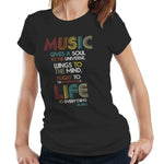 Music Gives A Soul Tshirt Fitted Ladies