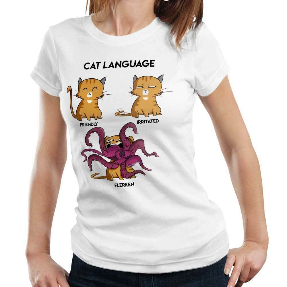 Cat Language Tshirt Fitted Ladies