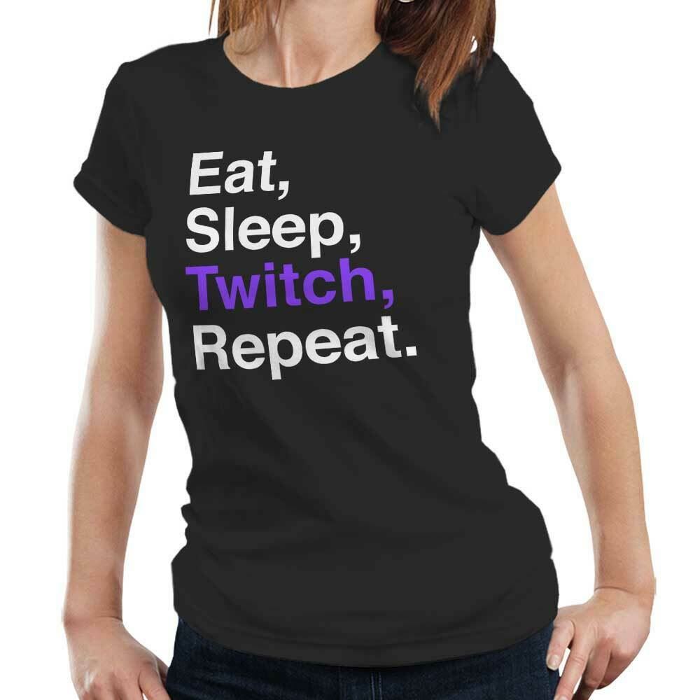 Eat Sleep Twitch Repeat Tshirt Fitted Ladies