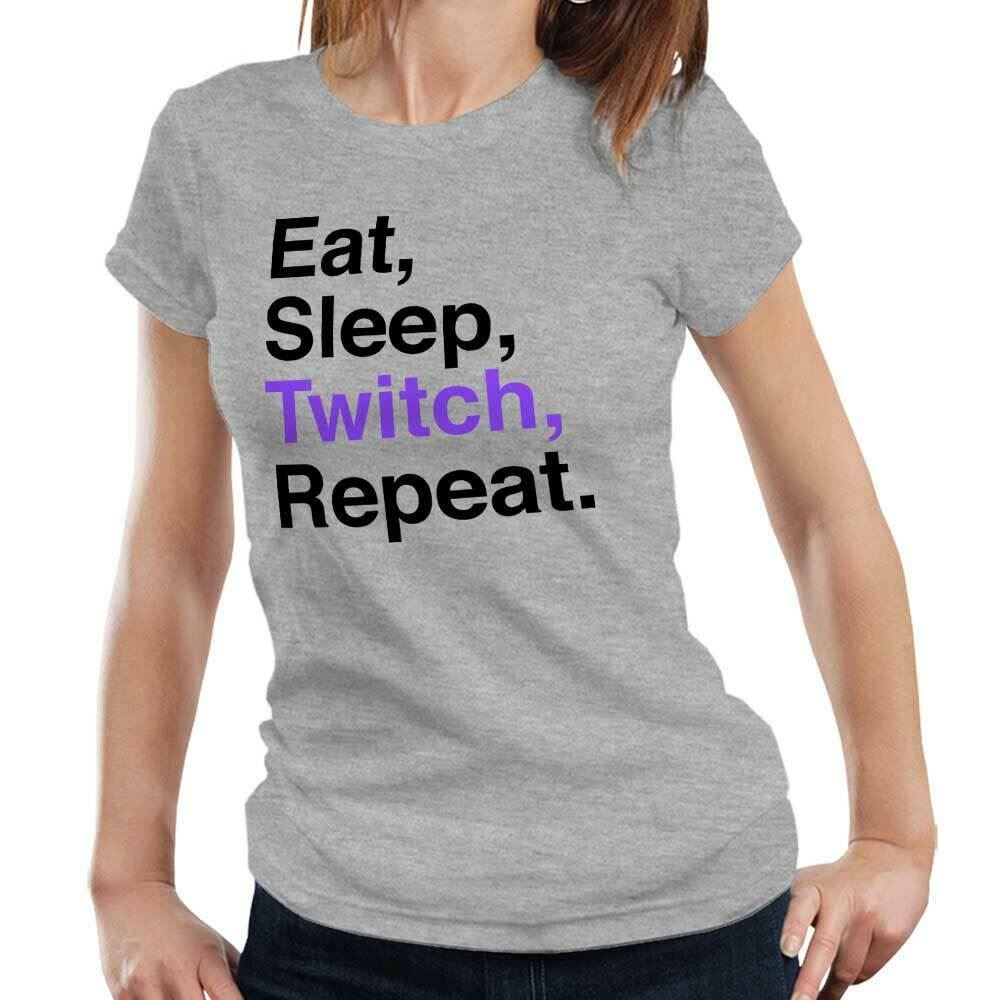 Eat Sleep Twitch Repeat Tshirt Fitted Ladies