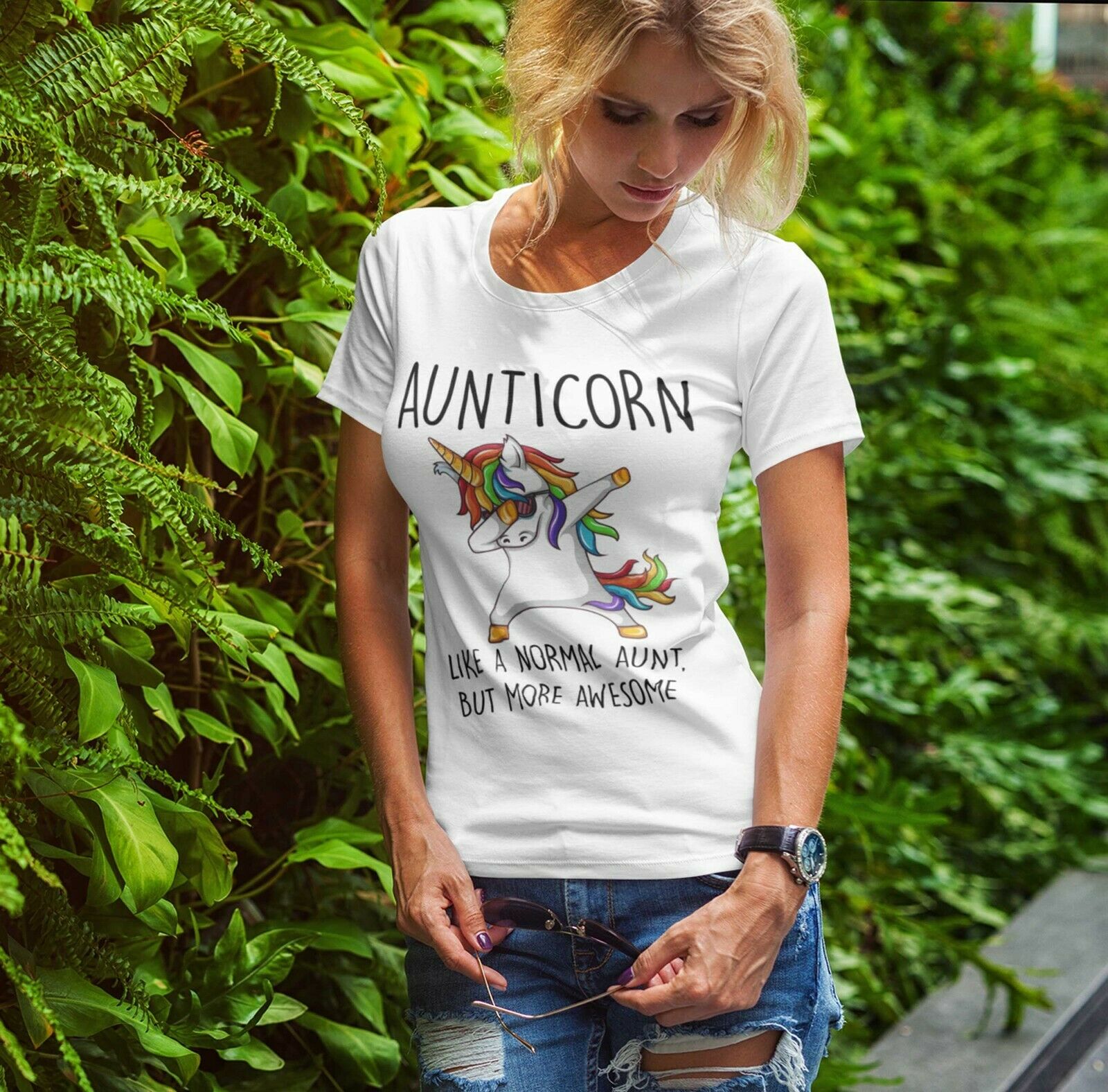 Aunticorn, Like A Normal Aunt but More Awesome Ladies tshirt