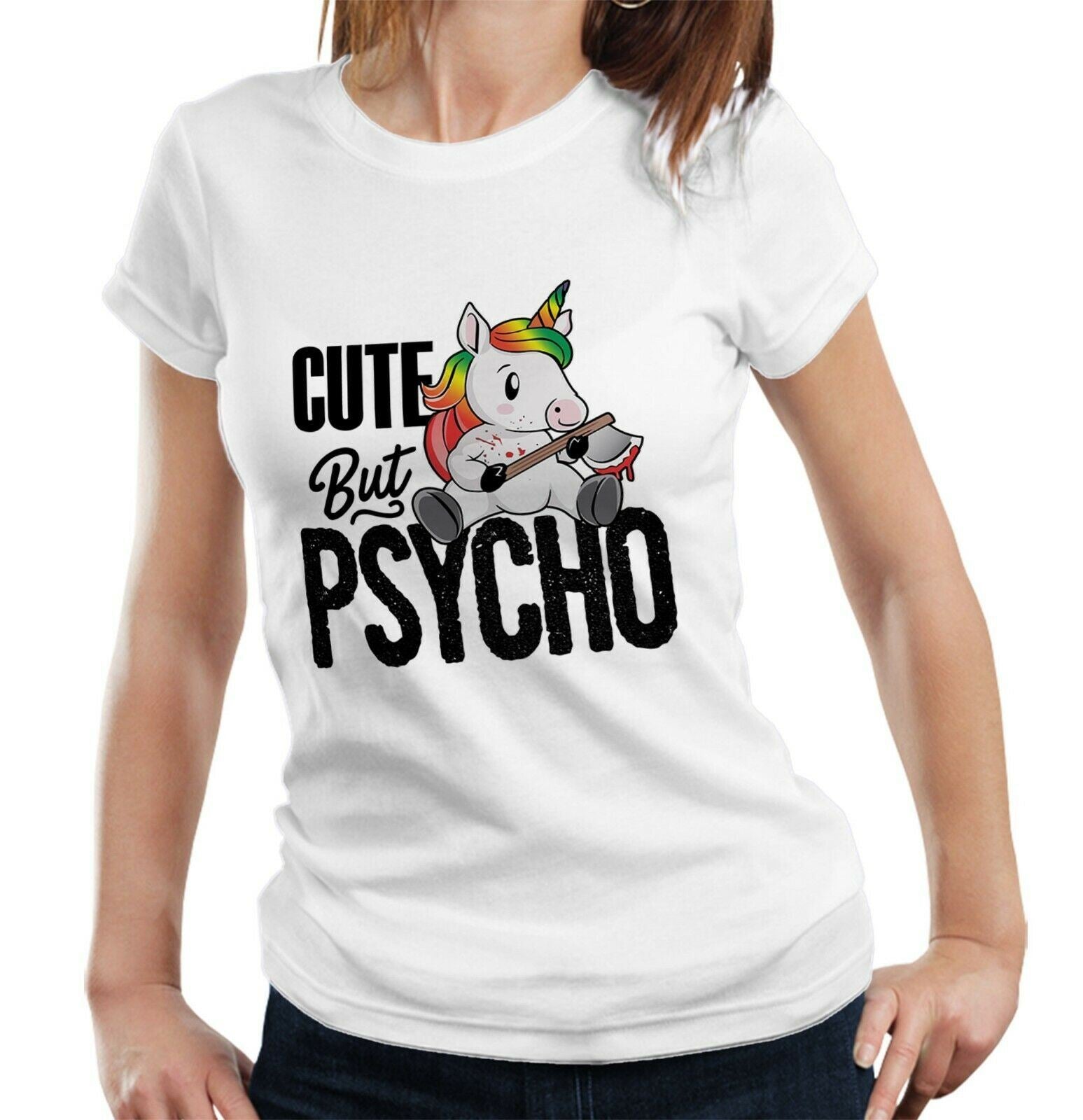 Cute But Psycho Ladies Tshirt