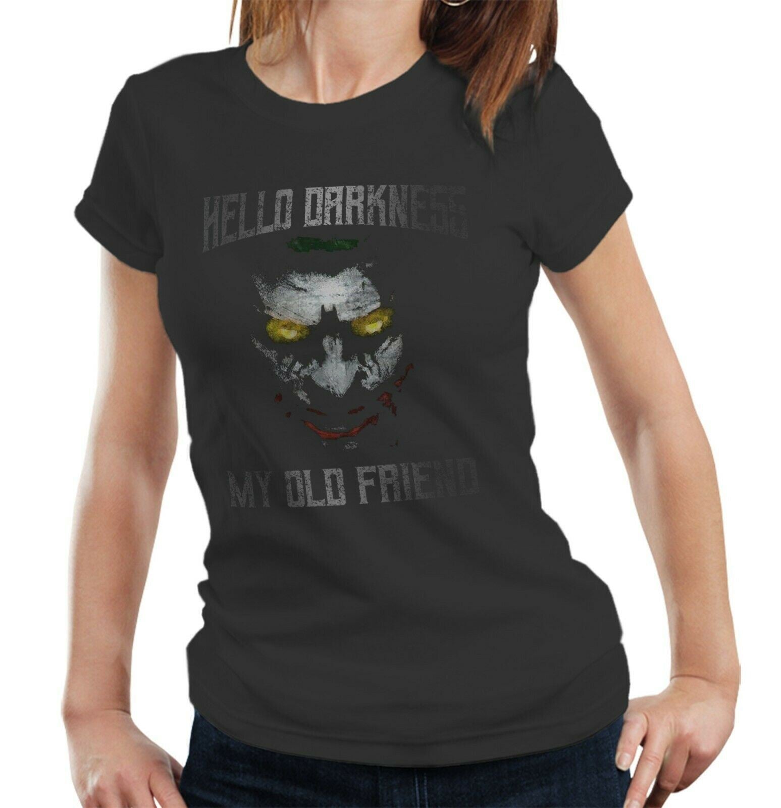 Joker - Hello Darkness My Old Friend Tshirt Fitted Ladies