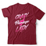 Crazy Flamingo Lady Tshirt Unisex & Kids